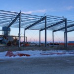 Metal building columns and beam structure