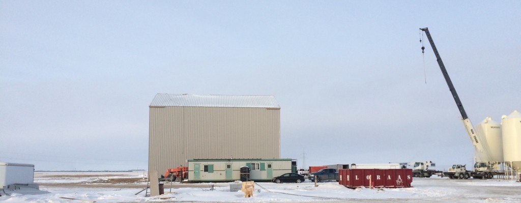 Erecting a metal building in winter
