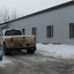 Steel building in winter conditions